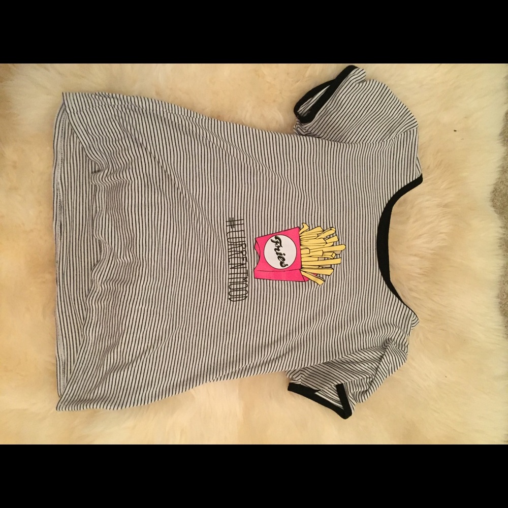 striped fries tee shirt